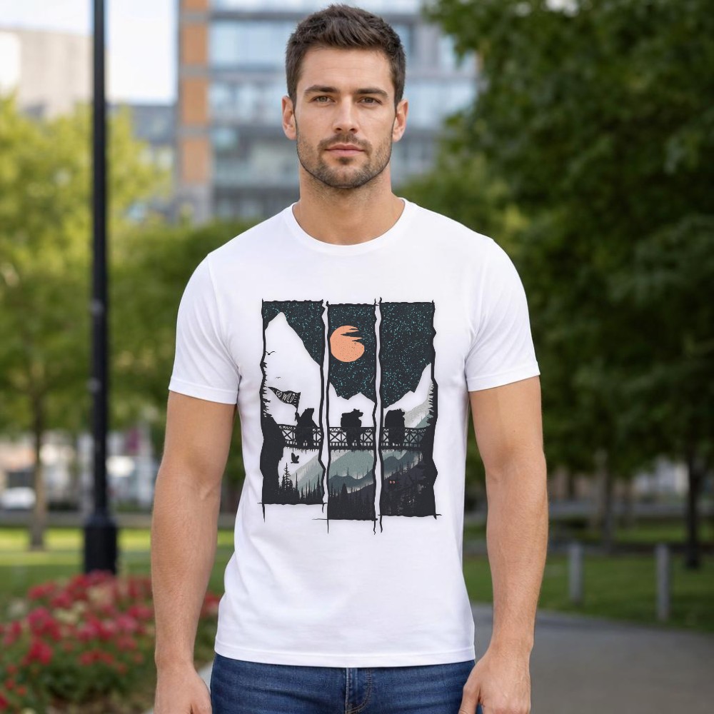 Outdoor Adventure Holidays - Graphic Tee Men Vintage Wilderness Bear