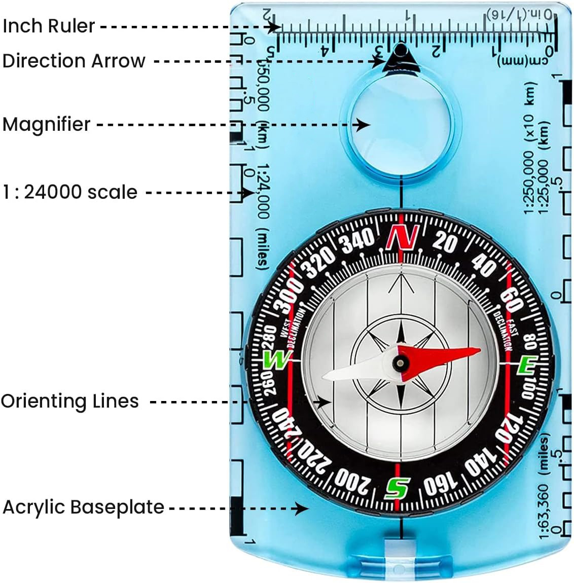 ZHUOHUA Orienteering Compass-H - Map Compass Orienteering 评论和价格