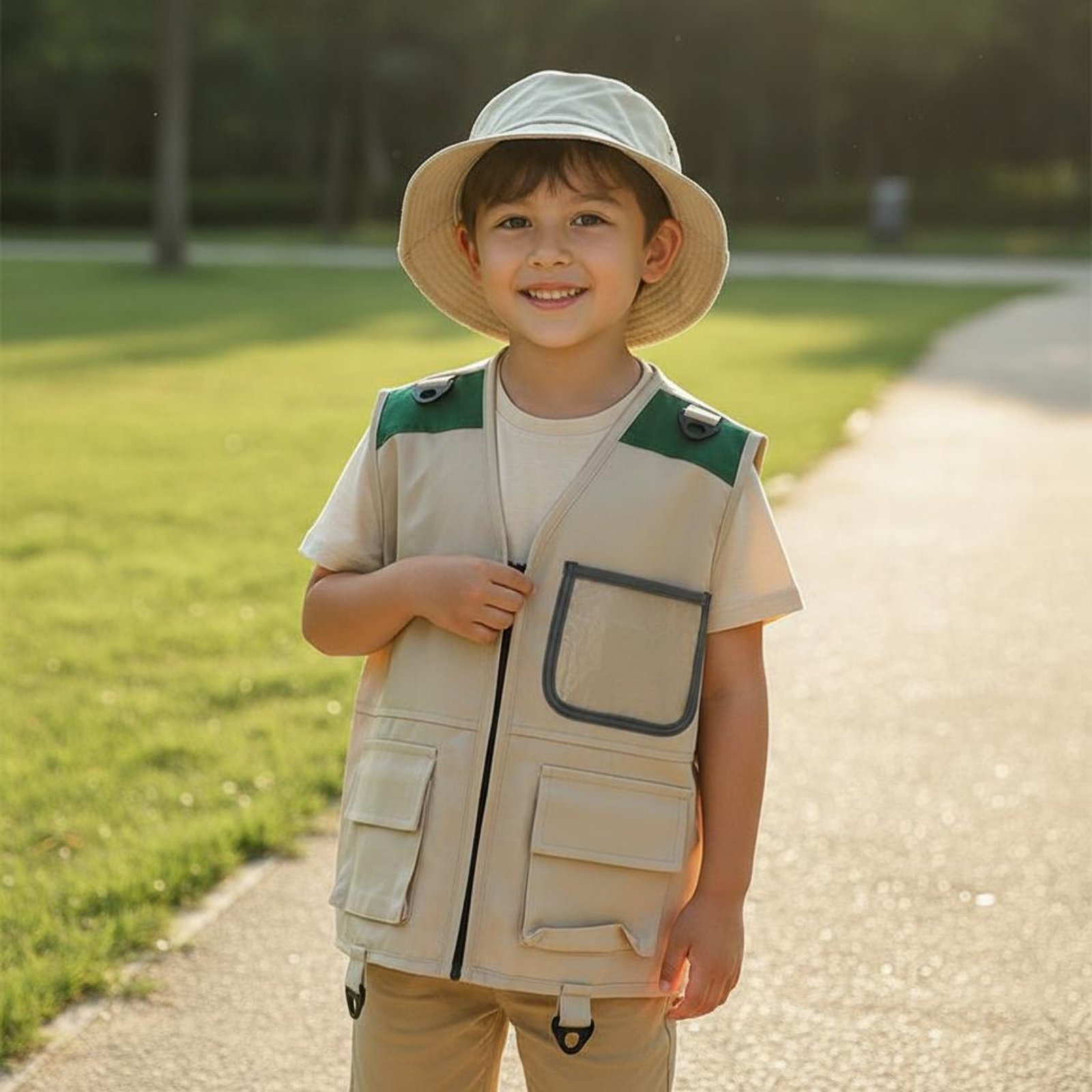 Kids Explorer Vest & Hat Set M - Outdoor Adventure Kids Party 评论和价格