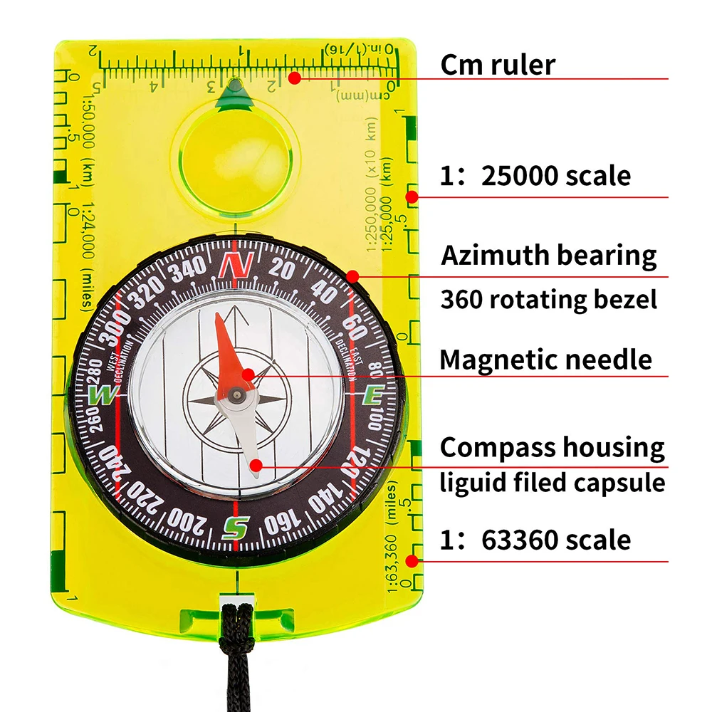 Waterproof Compass Outdoor Gad - Map Compass Orienteering 评论和价格