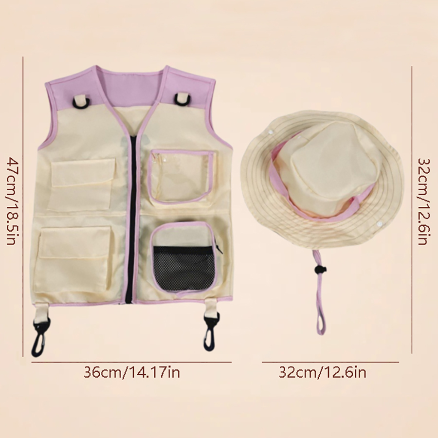 Children Explorer Vest Hat Sui - Outdoor Adventure Kids Party 评论和价格