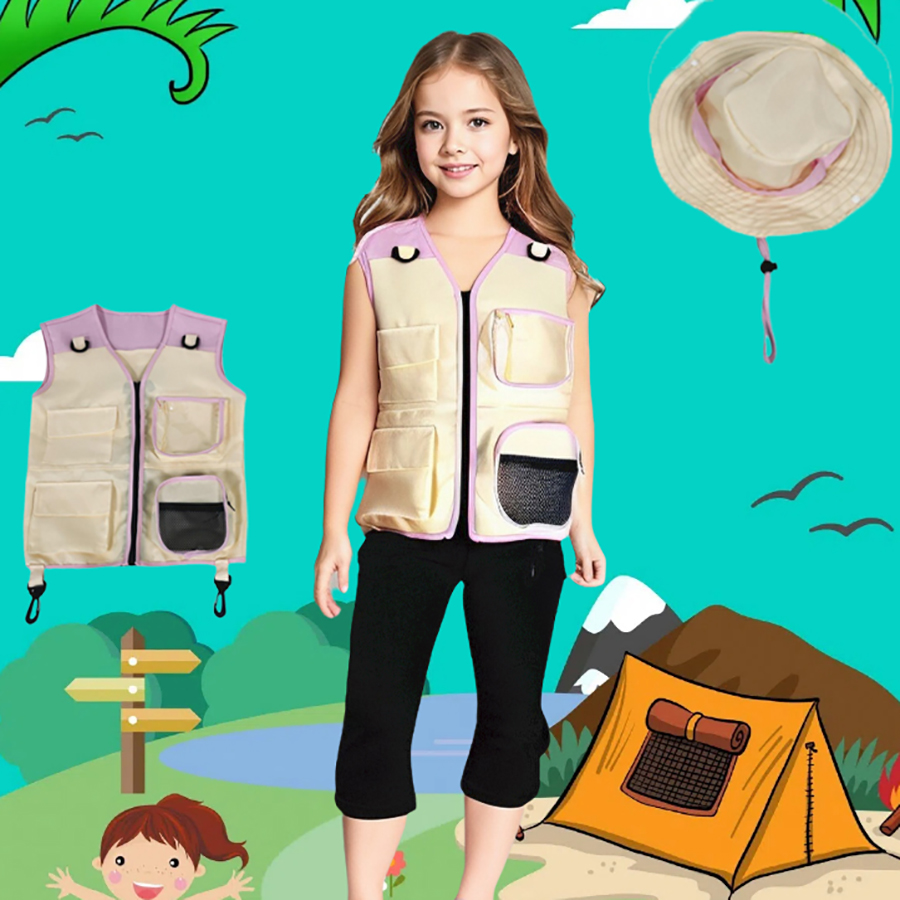 Children Explorer Vest Hat Sui - Outdoor Adventure Kids Party 评论和价格