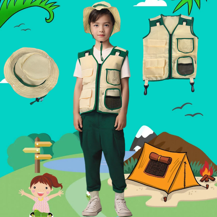 Kids Camping Explorer Vest Hat - Outdoor Adventure Kids Party 评论和价格
